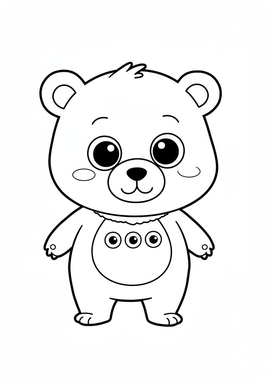 Free printable coloring page featuring a cute and curious Boo Boo Bear from Yogi Bear, perfect for young children to color and enjoy.