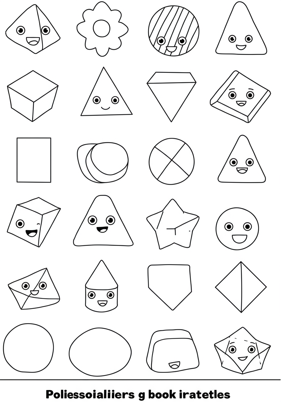 Free printable coloring page featuring a repeating pattern of basic shapes like circles, squares, and triangles for kids to color.