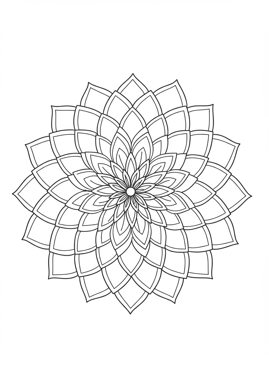 Free printable coloring page featuring an easy desert succulent mandala design, perfect for kids and adults alike.